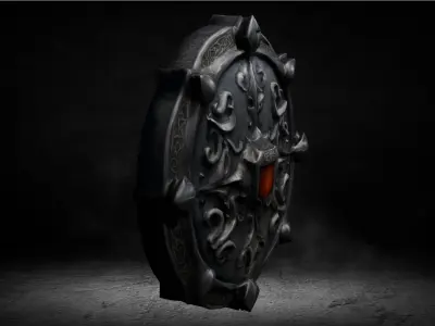 Medieval Aegis Magic Shield Low-poly 3D Model Low-poly 3D model