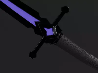 medieval   fantasy sword The Violet Requiem vol2-game ready PBR Low-poly 3D model