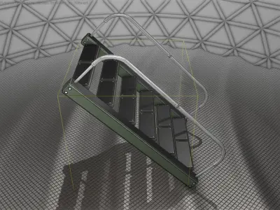Sci-Fi Stairs - 19 - Green Version Low-poly 3D model