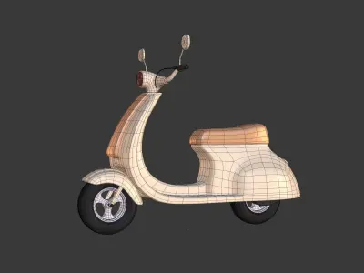 Cartoon Scooter Low-poly 3D model