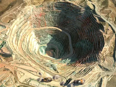 Scanned Opencast Mines Low-poly 3D model