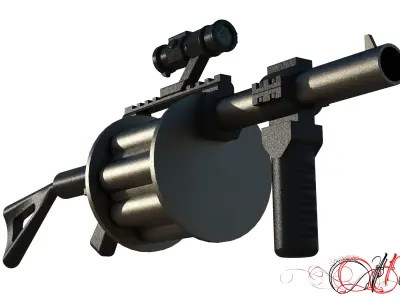 M32 - Grenade launcher 3D model