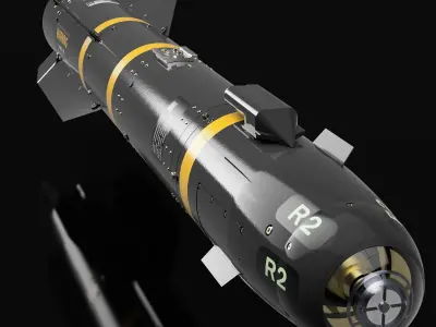 AGM-114 Hellfire Missile - Extreme Detail - 3D Print Ready 3D print model
