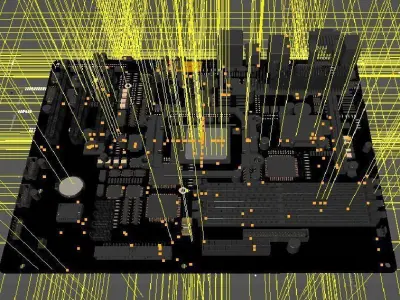 Motherbroad computer motherboard 3D model