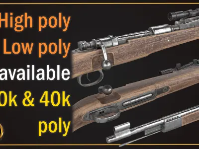 Old rifle gun  3D model