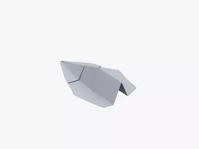 Paper Plane White Low-poly 3D model
