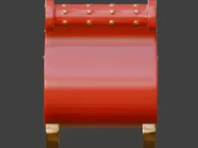 Stylized Santa Claus Sleigh Low-poly 3D model