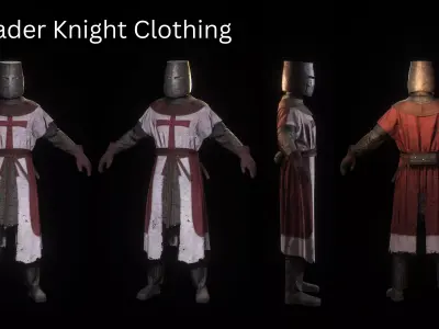 Crusader Knight  Low-poly 3D model