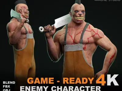 Enemy Character - With Texture - Game Ready BLEND - FBX - OBJ Free 3D model