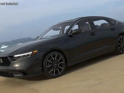 Black Honda Accord 2025 Rigged for Maya 3D model