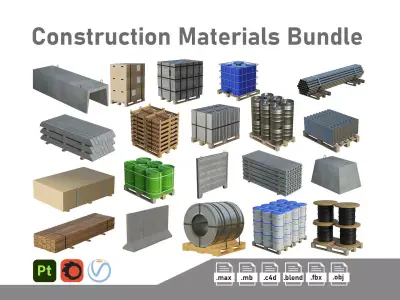 Construction Materials Bundle  3D Model Pack