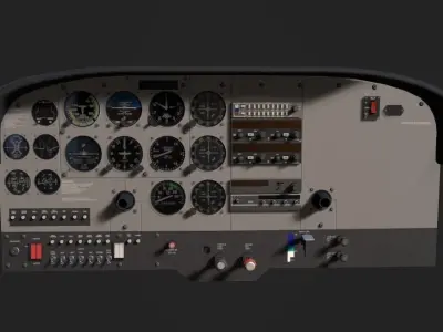 Cessna 172 Instrument Panel Low-poly 3D model