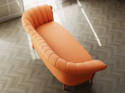 Furniture Sofa Chaise Lounge Low-poly 3D model