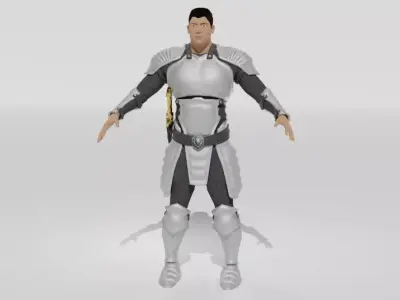 Medieval Warrior 3D Character Low-poly 3D model