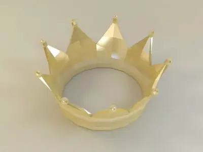 crown low poly style Low-poly 3D model