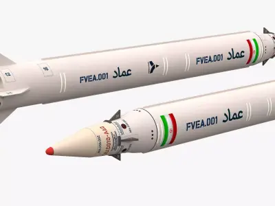 Emad Iranian Ballistic Missile 3d Model 3D model
