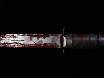 Bloody Zombie Knife Low-poly 3D model
