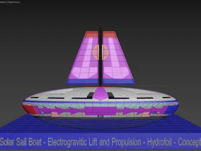 Solar Sail Boat - Electrogravitic lift and propulsion - Concept 3D model