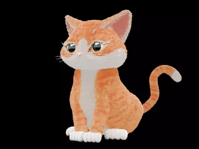 Cat sitting Free 3D model