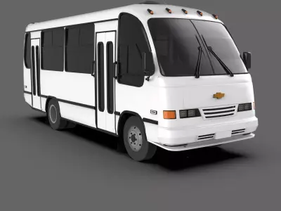 Isuzu NPR Bus Mid-Size Passenger Bus 3D model