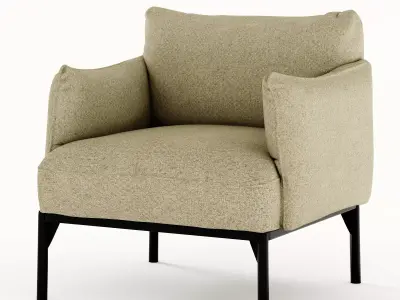 Modern Sage Green Fabric Armchair 3D model