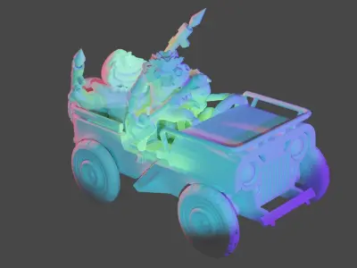 army vehicle monkey soldiers  3D print model