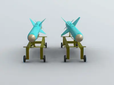 KOWSAR - ZAFAR Iranian Anti-Ship Cruise Missiles Low-poly 3D model