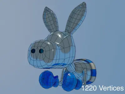 Democrat Donkey Boxer Statue  Low-poly 3D model