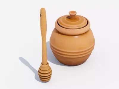 Honey pot Low-poly 3D model