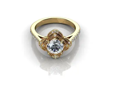 Antique Style Wedding Rings 3D print model