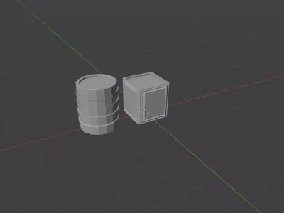 Low Poly Barrel and  Box  Low-poly 3D model