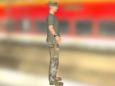 Tobey Maguire as Army Officer Low-poly 3D model