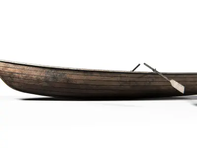 Boat Wooden PBR Low-poly 3D model