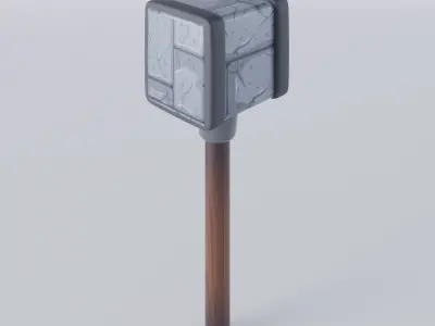 low poly stone hammer Low-poly 3D model