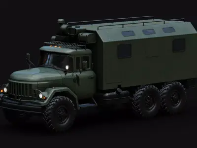 Soviet Army Command Vehicle Low-poly 3D model