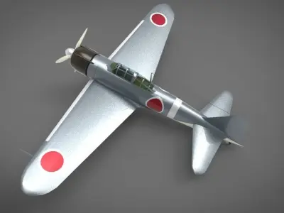 Mitsubishi A6M Zero 3D model shop