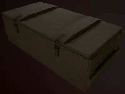 Military wooden box Low-poly 3D model get
