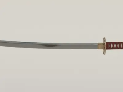 Katana Sword Low-poly 3D model 3