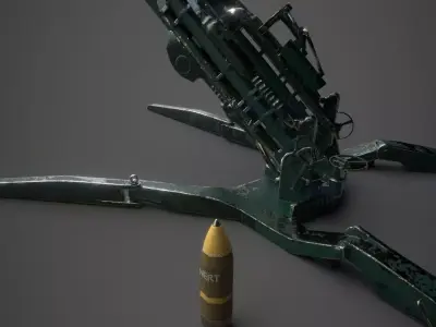 The M777 howitzer can be used in military games 3D model