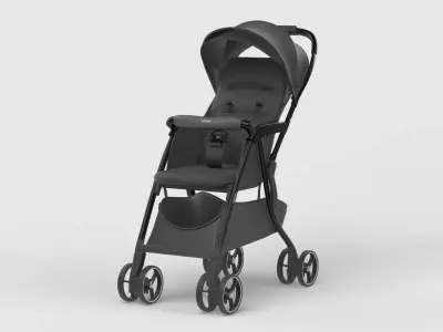 Baby stroller 3D model 3D model 7