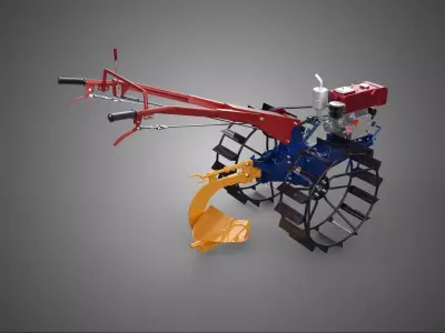 SMALL HAND WALKING TRACTOR MOUNT PLOWING BLADE MOLD BOARD FIELD 3D model