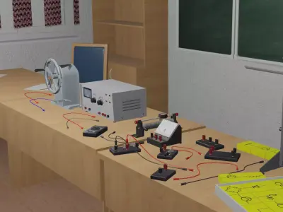 Physics Lab Low Poly 3D Model Low-poly 3D model