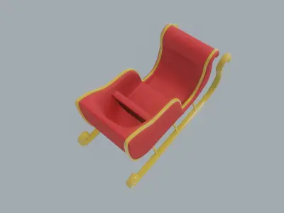 Santa Claus Sleigh 3D model 2