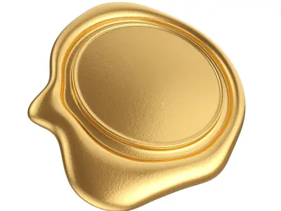 Golden Wax Seal Mockup 3D model