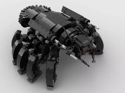 retro futuristic walker tank  3D model