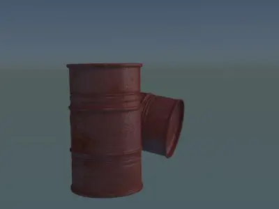 rusty oil barrel  Low-poly 3D model
