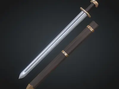 Viking Sword Low-poly 3D model