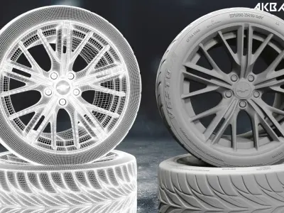 chevrolet camaro car tyre 3D model