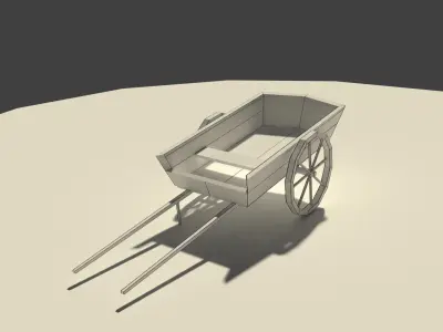 Low Poly Farm Cart Low-poly 3D model