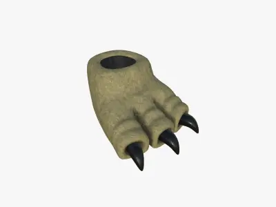 Slippers G02 Brown Dino Paw - Costume Character Design Low-poly 3D model